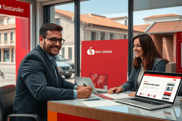 Persona solicitando un préstamo en Banco Santander