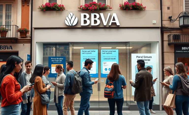 Persona revisando condiciones de préstamo personal en BBVA