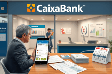 Personas usando la app de CaixaBank para solicitar un crédito personal