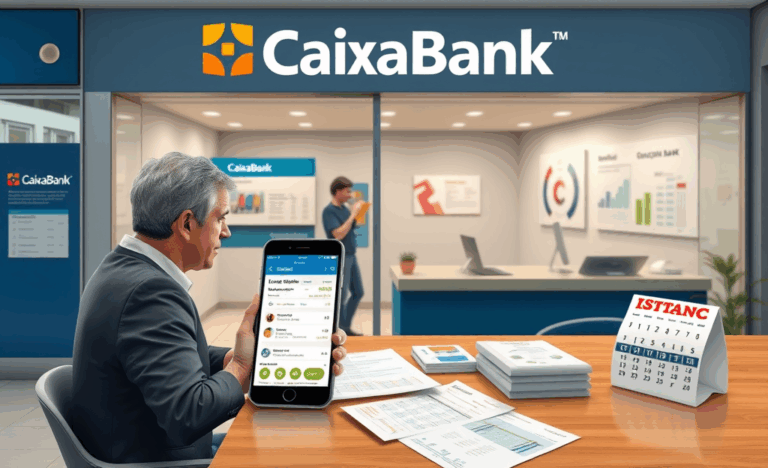 Personas usando la app de CaixaBank para solicitar un crédito personal