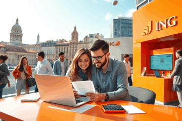 Persona solicitando crédito en línea a través del portal de ING