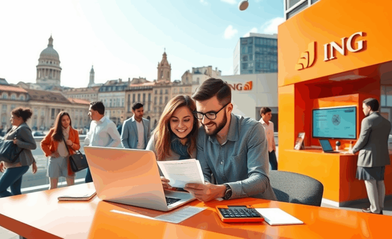 Persona solicitando crédito en línea a través del portal de ING