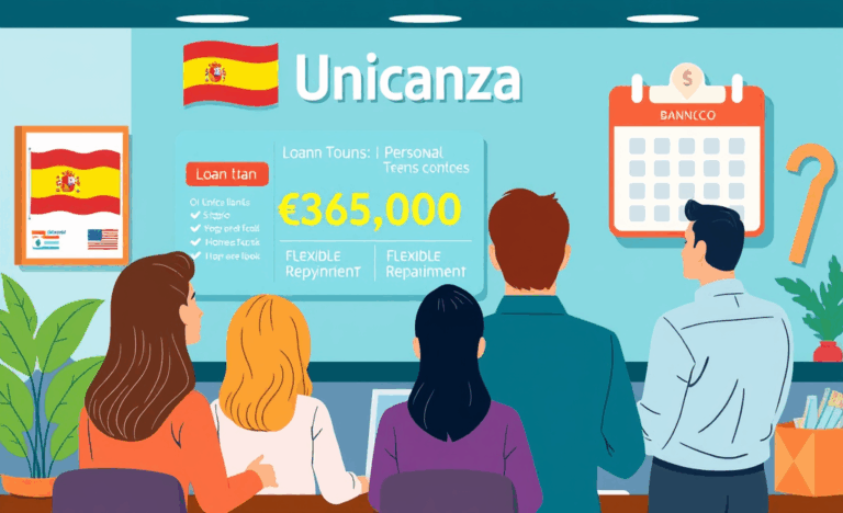 Imagen de opciones de préstamos en Unicaja Banco mostrando diferentes soluciones financieras.