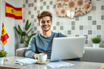 Persona usando un portátil para solicitar crédito online con Cofidis