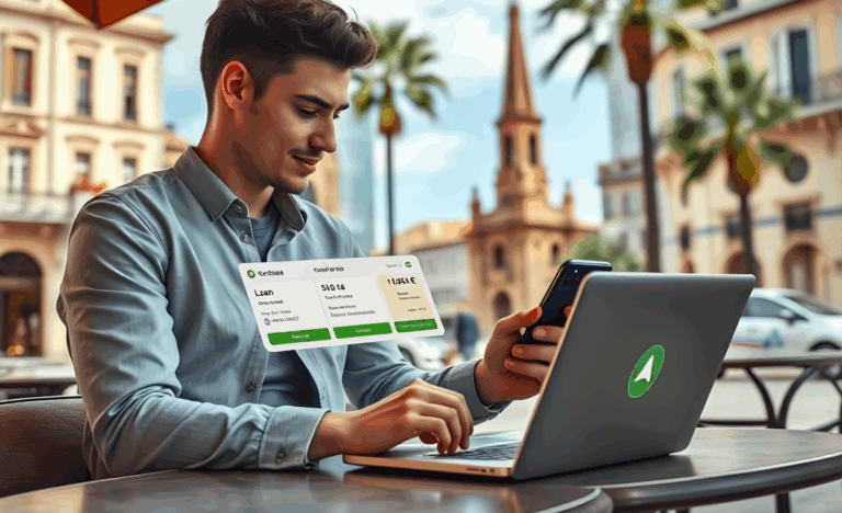 Imagen de una persona usando la plataforma Creditea en su dispositivo móvil para solicitar un préstamo.