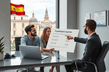 Imagen de un cliente satisfecho firmando un contrato de préstamo con Préstamo Capital.