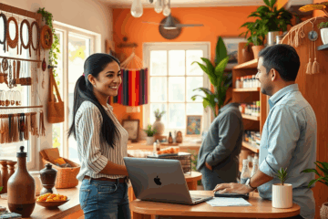 Imagen representativa de un microempresario utilizando un préstamo personal para financiar su negocio.