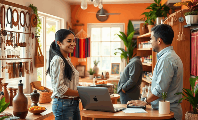 Imagen representativa de un microempresario utilizando un préstamo personal para financiar su negocio.