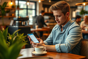 Imagen de una persona usando su móvil para solicitar un préstamo directo.