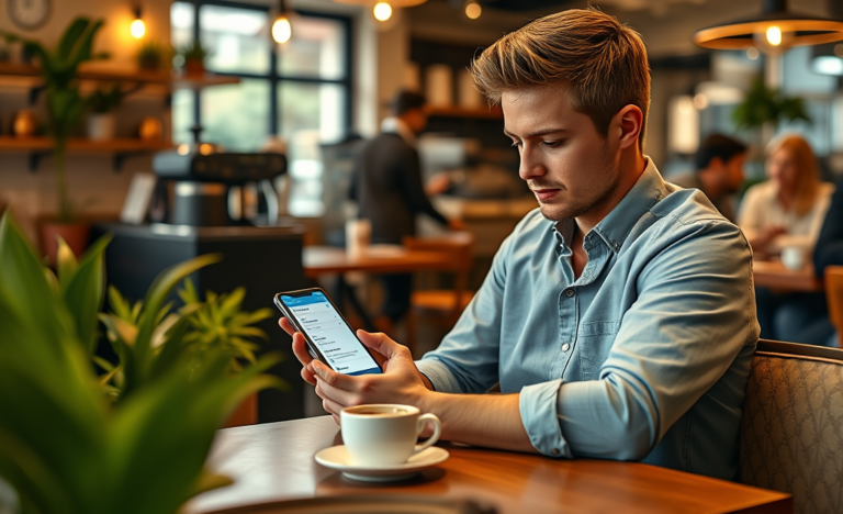 Imagen de una persona usando su móvil para solicitar un préstamo directo.
