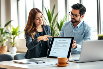 Imagen que ilustra el proceso de aprobación rápida con contrato electrónico.