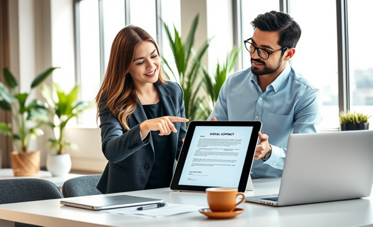 Imagen que ilustra el proceso de aprobación rápida con contrato electrónico.