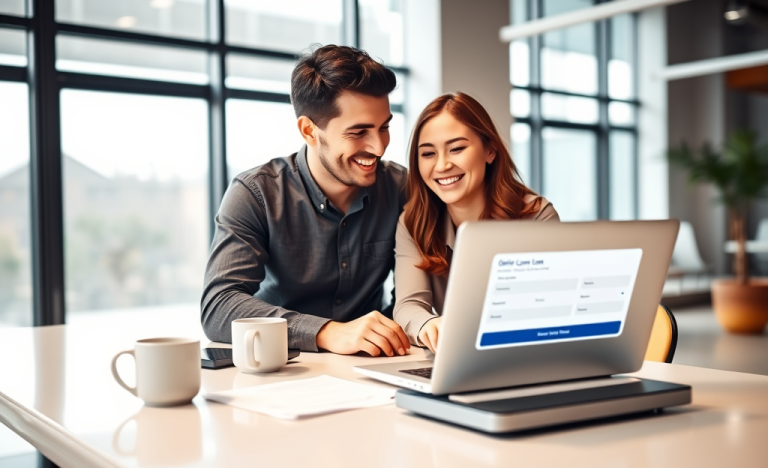 Imagen representativa de un préstamo en línea fácil con tasas reducidas.
